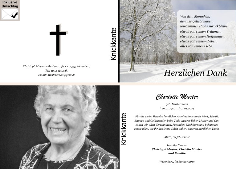 Danksagungen Trauer