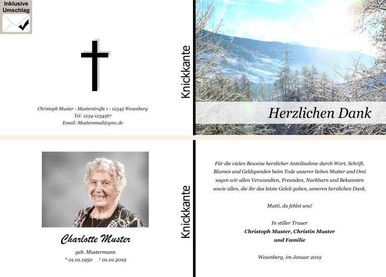 Danksagungen Trauer