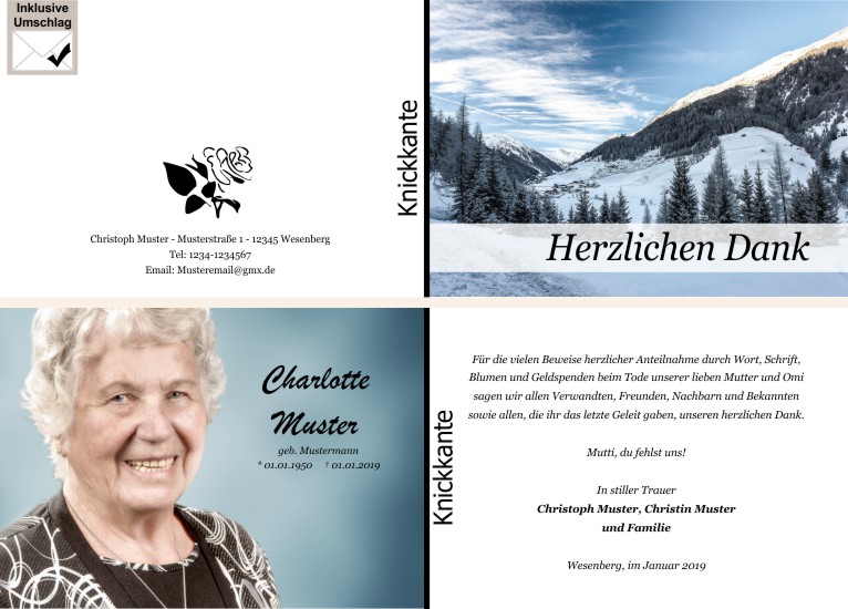 Danksagungen Trauer