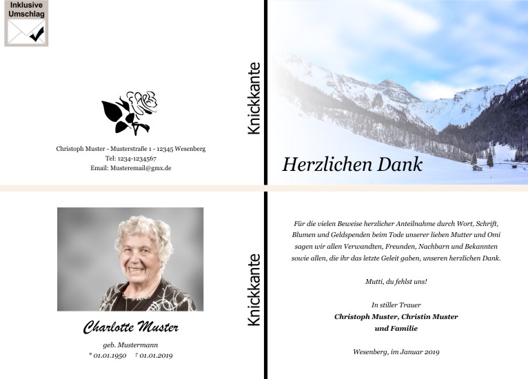 Danksagungen Trauer