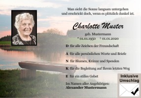 Trauerkarten Danksagung