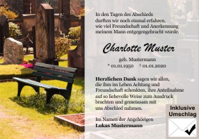 Trauerkarten Danksagung
