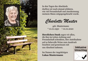Trauerkarten Danksagung