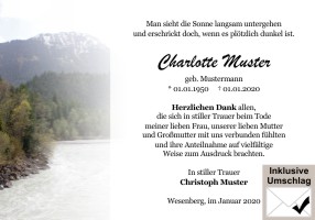 Trauerkarten Danksagung