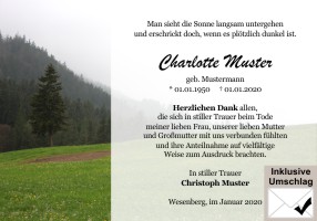 Trauerkarten Danksagung