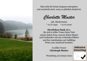 Trauerkarten Danksagung