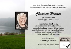 Trauerkarten Danksagung