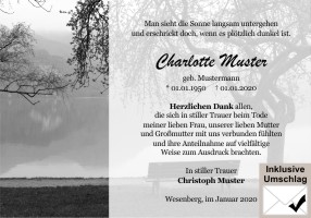 Trauerkarten Danksagung