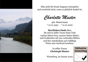 Trauerkarten Danksagung