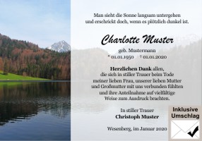 Trauerkarten Danksagung