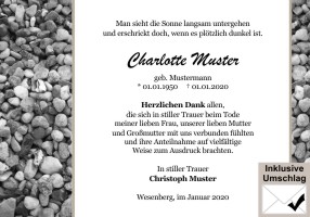 Trauerkarten Danksagung