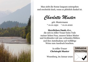 Trauerkarten Danksagung