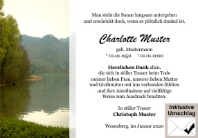 Trauerkarten Danksagung