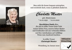 Trauerkarten Danksagung