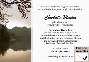 Trauerkarten Danksagung