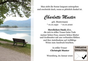 Trauerkarten Danksagung