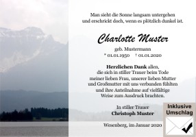 Trauerkarten Danksagung