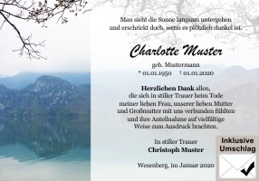 Trauerkarten Danksagung
