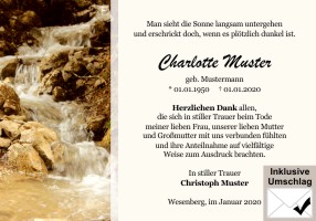 Trauerkarten Danksagung