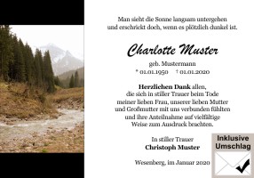 Trauerkarten Danksagung