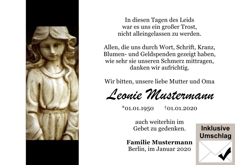 Danksagungen Trauer