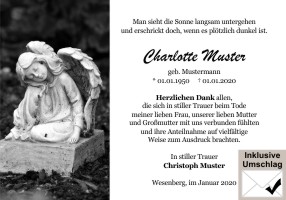 Trauerkarten Danksagung