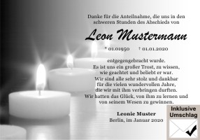 Trauerkarten Danksagung