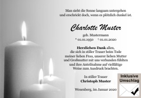 Trauerkarten Danksagung