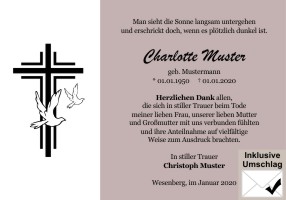 Trauerkarten Danksagung