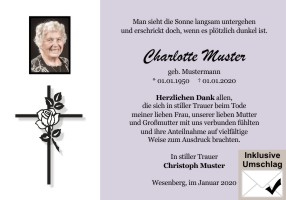 Trauerkarten Danksagung