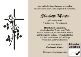 Trauerkarten Danksagung
