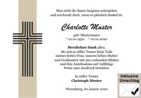 Trauerkarten Danksagung