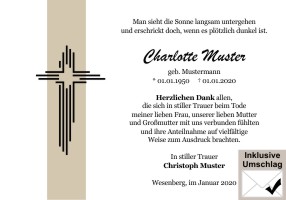 Trauerkarten Danksagung