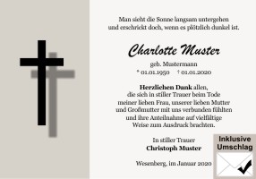 Trauerkarten Danksagung
