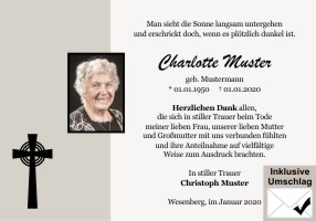 Trauerkarten Danksagung