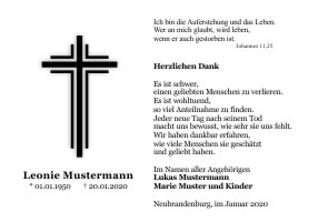 Trauerkarten Danksagung