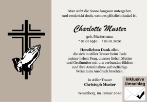 Trauerkarten Danksagung
