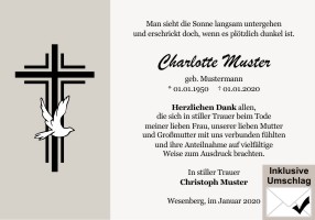 Trauerkarten Danksagung