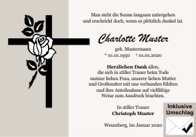 Trauerkarten Danksagung