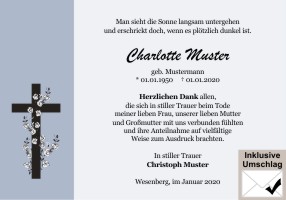 Trauerkarten Danksagung