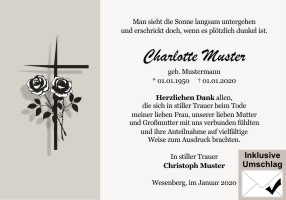 Trauerkarten Danksagung