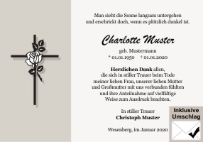 Trauerkarten Danksagung