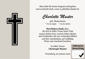Trauerkarten Danksagung