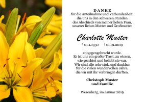Trauerkarten Danksagung