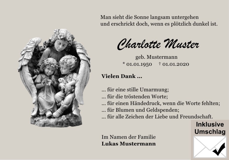 Danksagungen Trauer