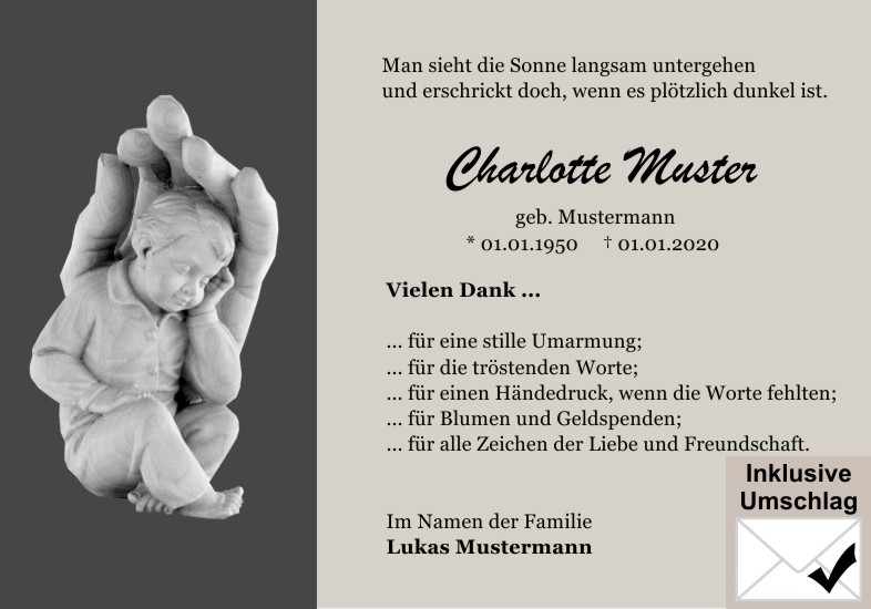 Danksagungen Trauer