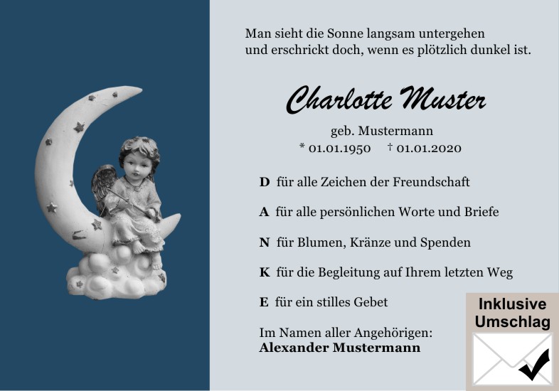 Danksagungen Trauer