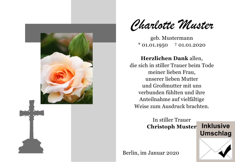 Danksagungen Trauer