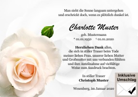Trauerkarten Danksagung