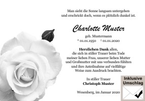 Trauerkarten Danksagung